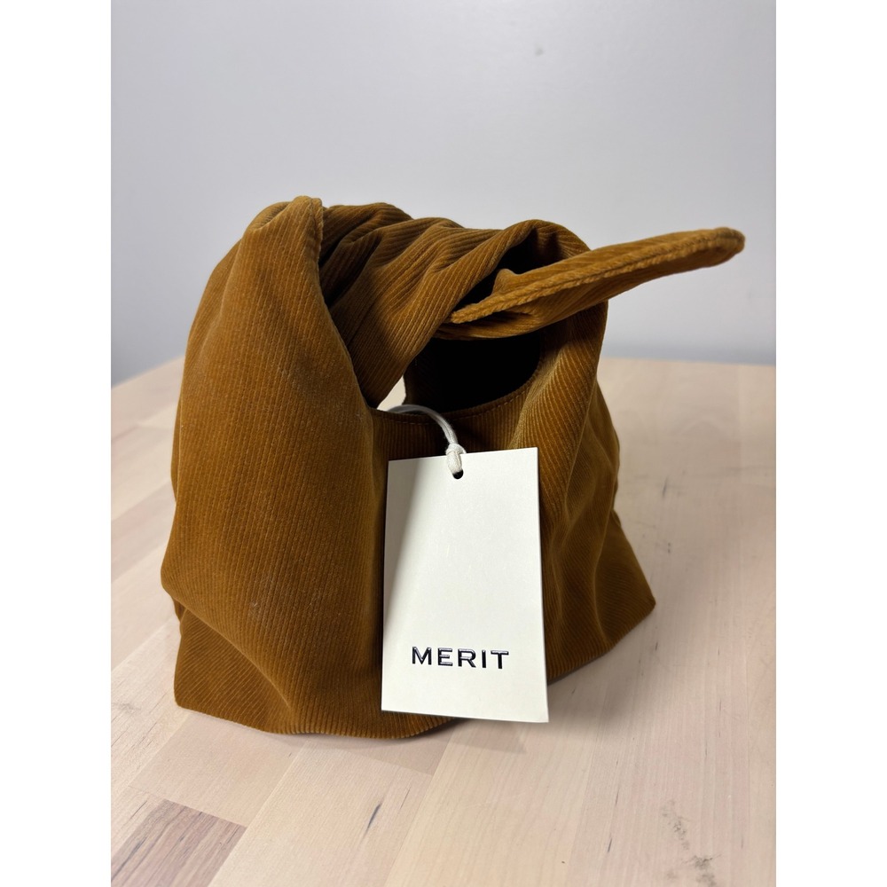 Merit Beauty Signature Corduroy Makeup Bag Tan NWT